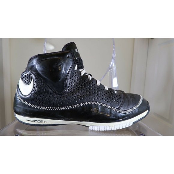 2007 NEW W/ BOX NIKE AIR ZOOM BB II ASIA 317993-012  SZ 13.5 Black/White - Picture 1 of 12